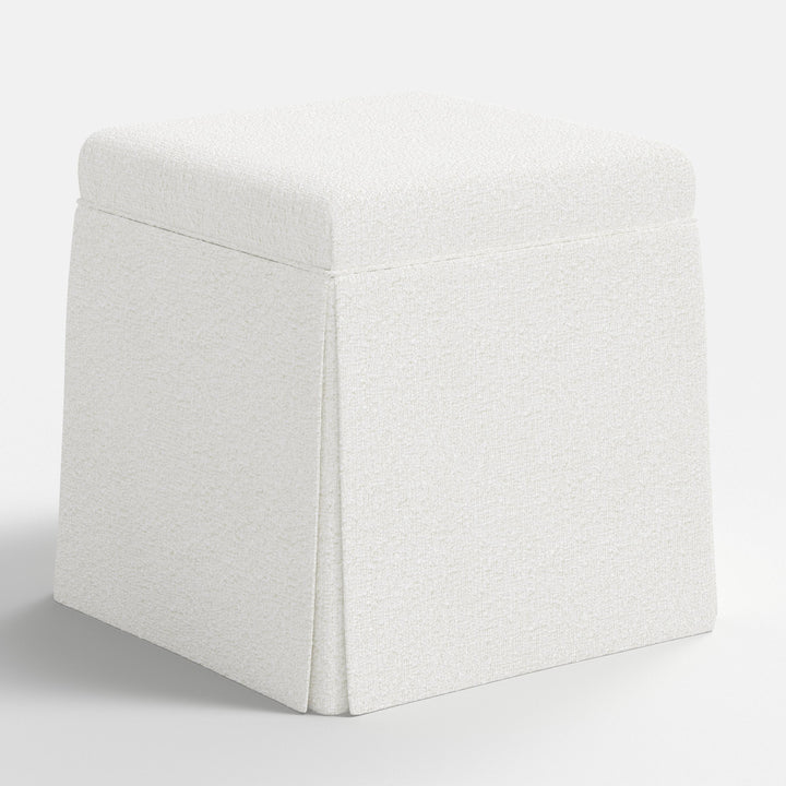 Elegant Storage Ottoman with Skirted Design