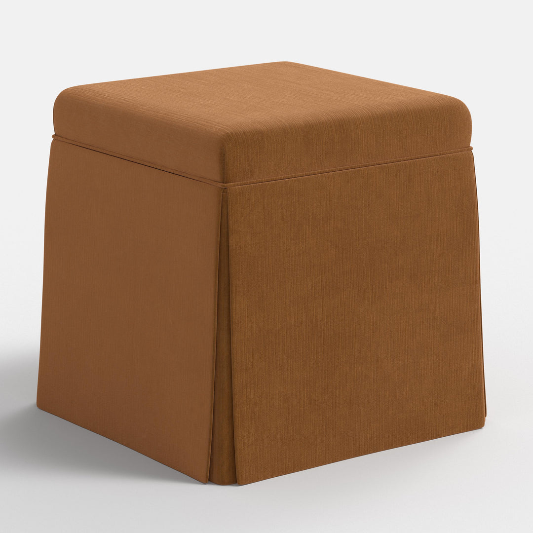 Elegant Storage Ottoman with Skirted Design