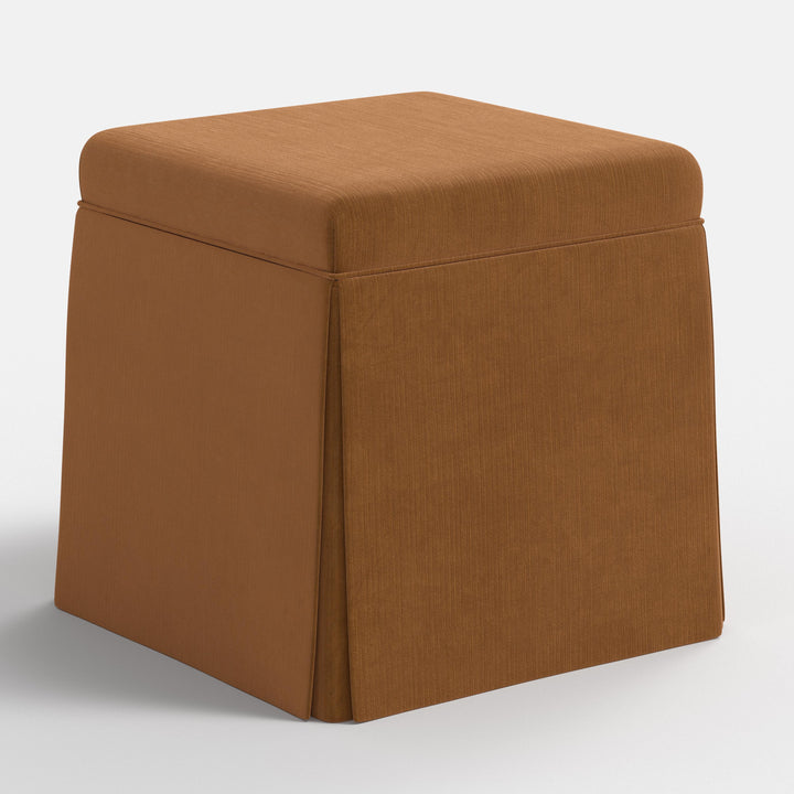 Elegant Storage Ottoman with Skirted Design