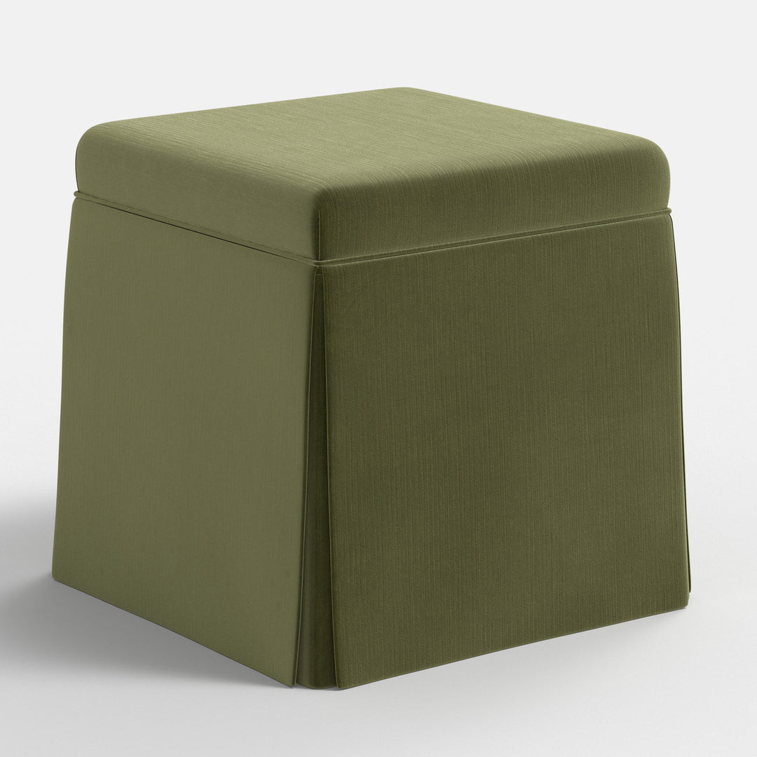 Elegant Storage Ottoman with Skirted Design