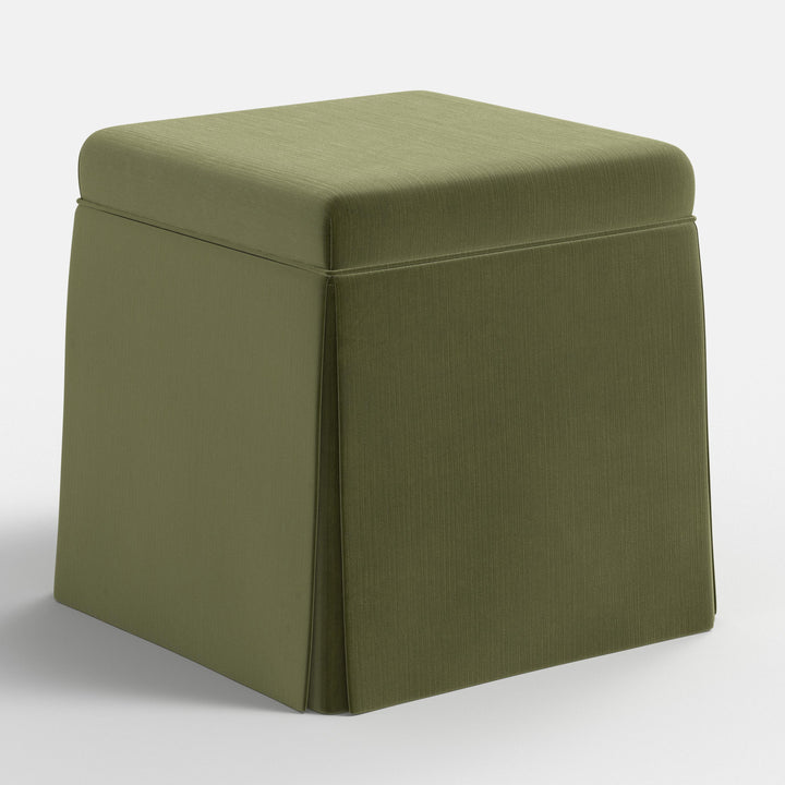 Elegant Storage Ottoman with Skirted Design