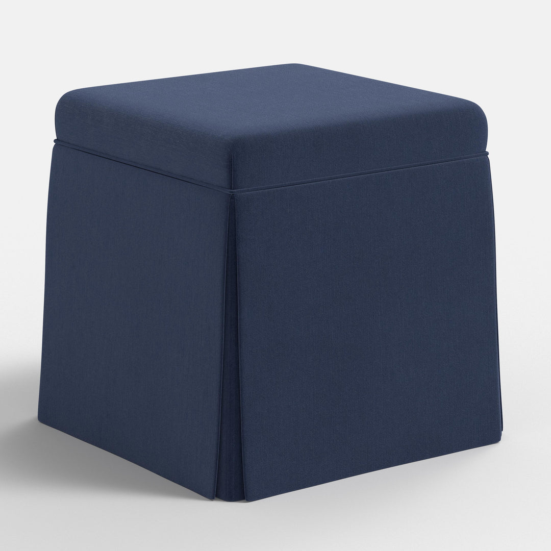 Elegant Storage Ottoman with Skirted Design
