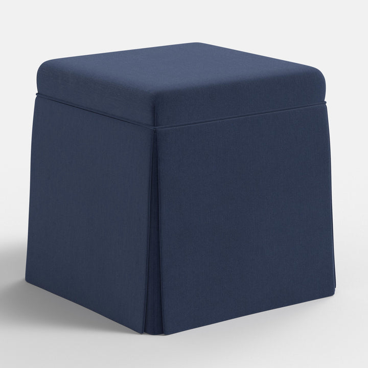 Elegant Storage Ottoman with Skirted Design