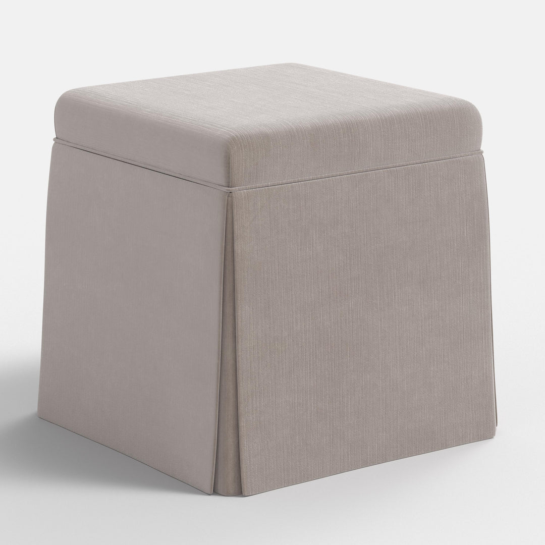 Elegant Storage Ottoman with Skirted Design