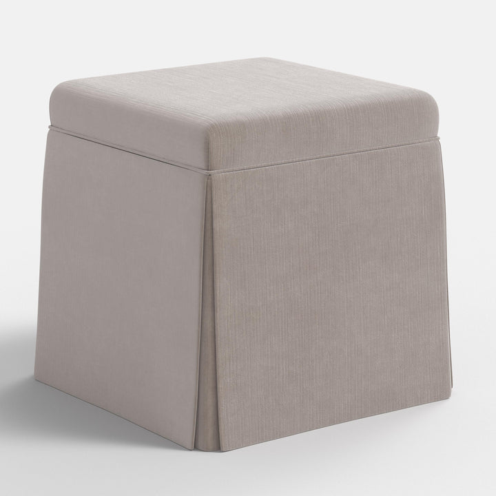 Elegant Storage Ottoman with Skirted Design