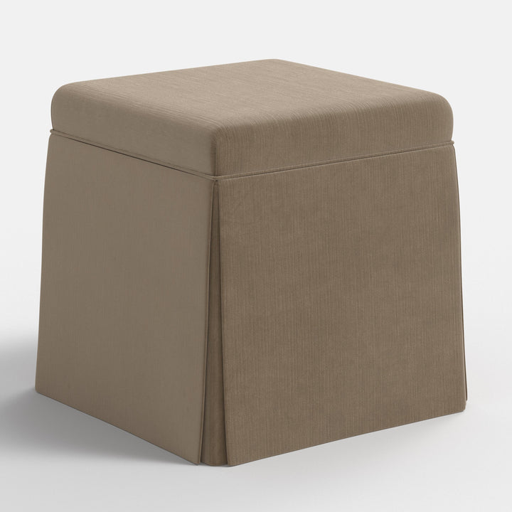 Elegant Storage Ottoman with Skirted Design