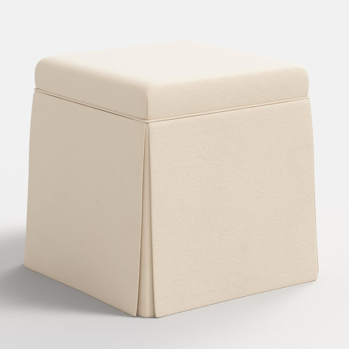 Elegant Storage Ottoman with Skirted Design
