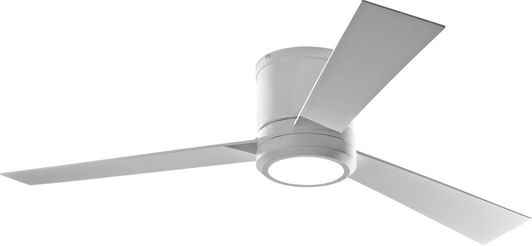 Clarity 52 Hugger LED Ceiling Fan in with Blades and Light Kit Matte White
