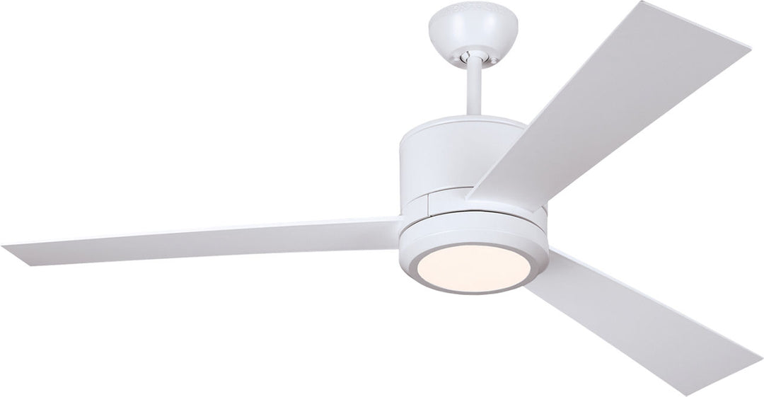 Vision 52 LED Ceiling Fan in with Blades and Light Kit Matte White