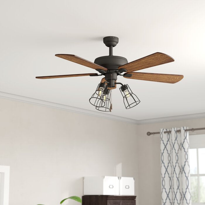 42" Oisin 5 Blade Ceiling Fan, Light Kit Included