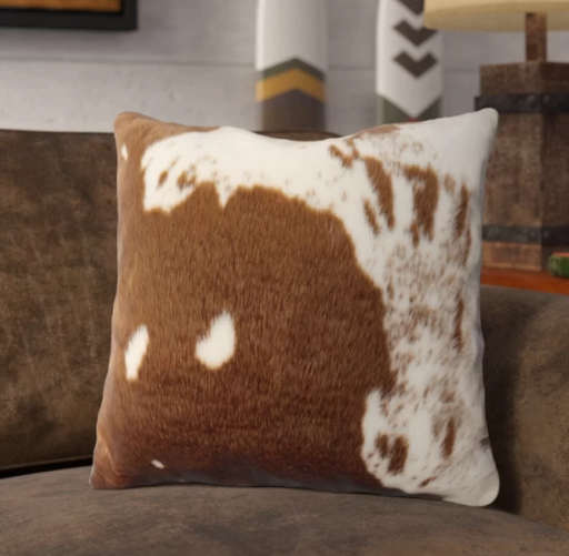 Bonneval Faux Leather Throw Pillow With Insert-18"x18"