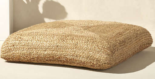 Braided Jute Floor Cushion With Insert-28"x28"