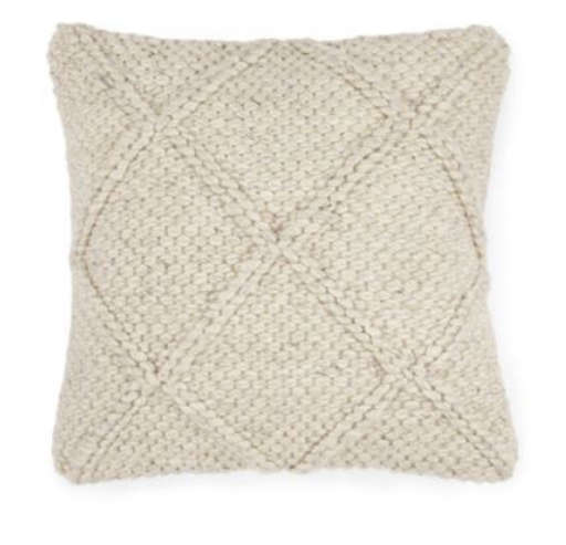 Criss Natural Ivory Pillow With Insert-20"x20"