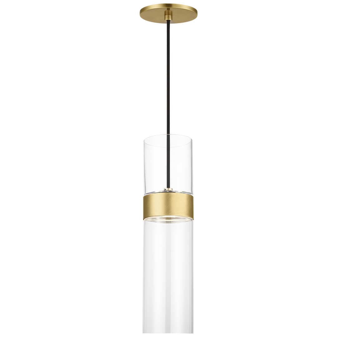 Manette Medium Pendant Clear Glass natural brass 3000K 90 CRI integrated led 90 cri 3000k 120v