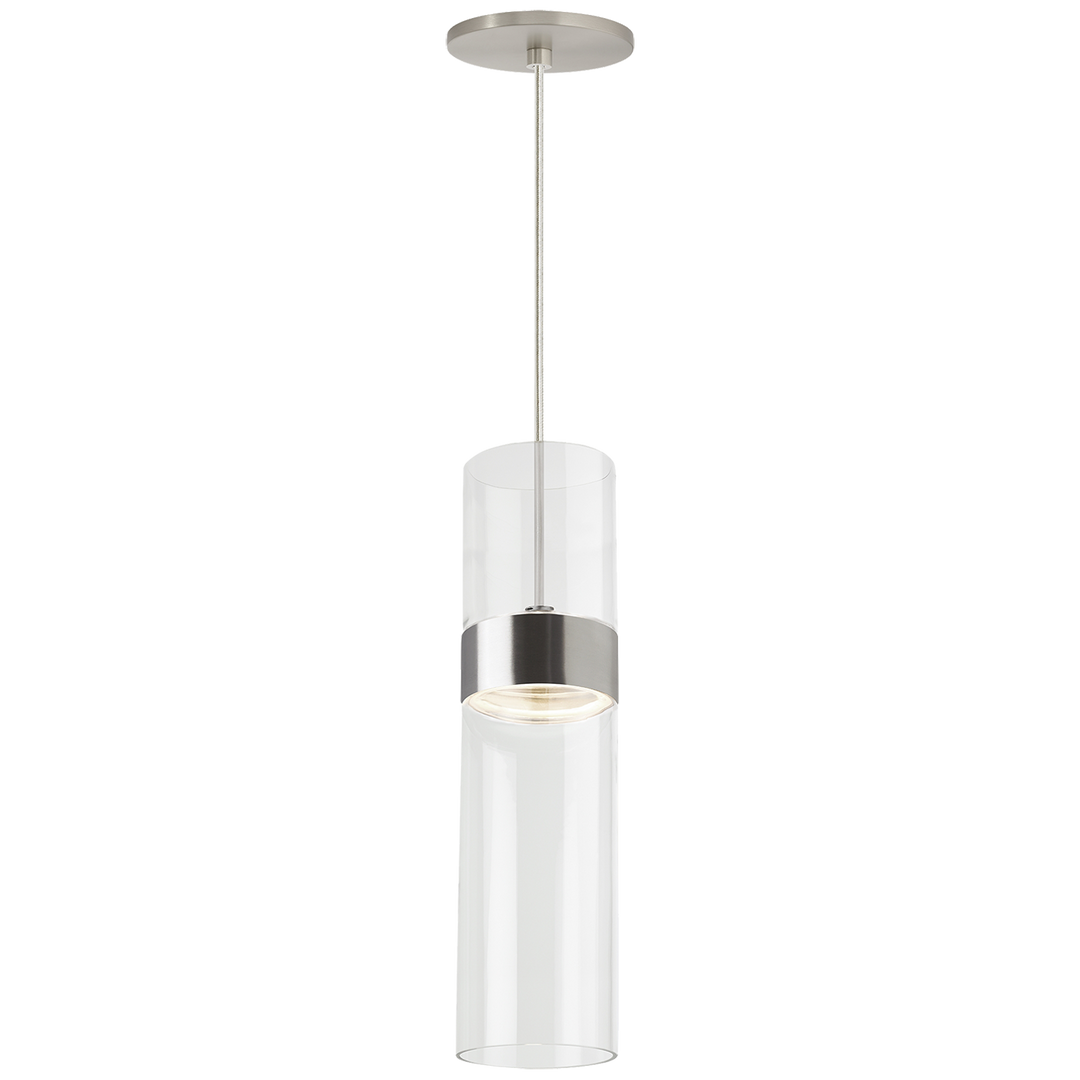 Manette Medium Pendant Clear Glass satin nickel 3000K 90 CRI integrated led 90 cri 3000k 120v