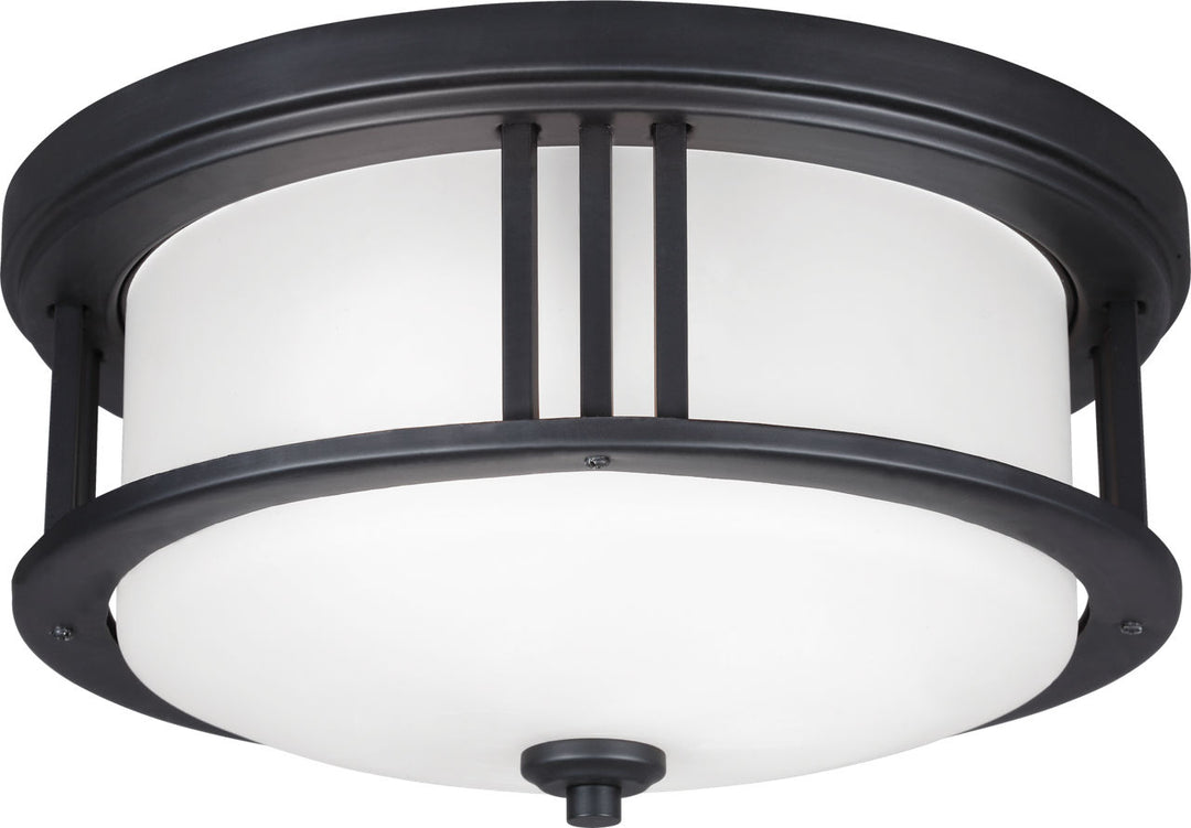 Founders Flush Mount in Black Clear Bulb