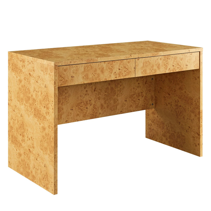 Huxley 2-Drawer Burl Wood Desk