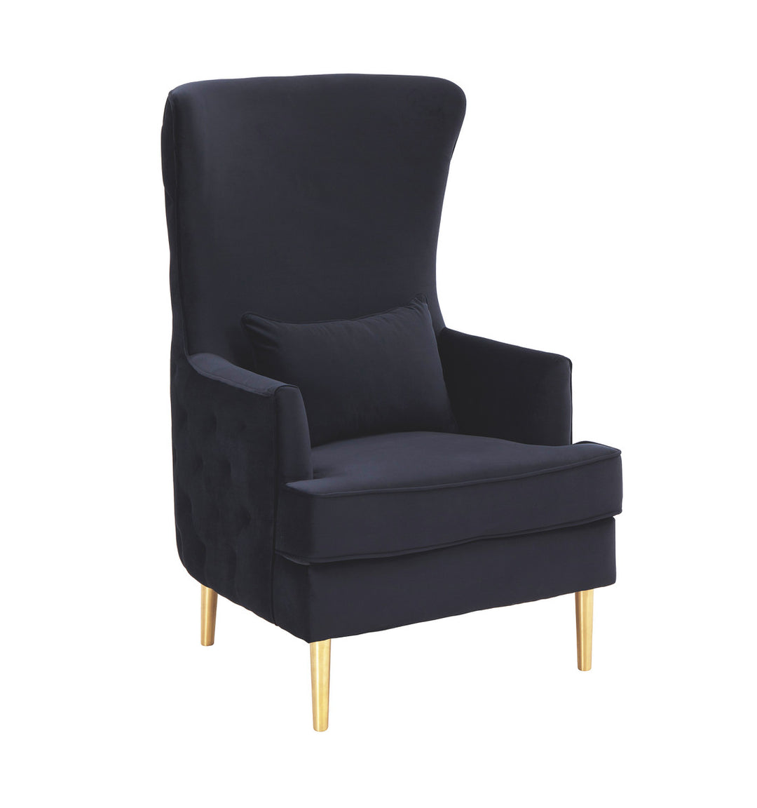 Aline Black Tall Tufted Back Chair