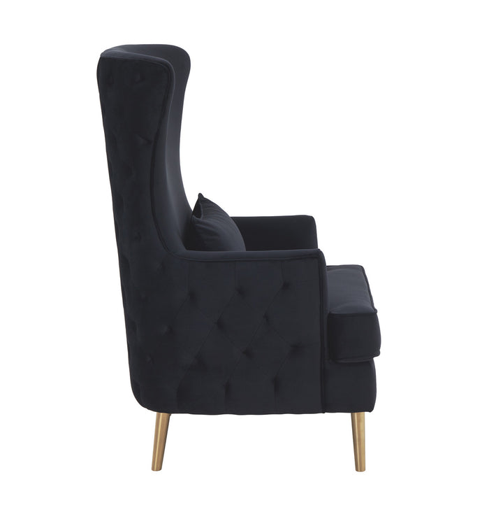 Aline Black Tall Tufted Back Chair