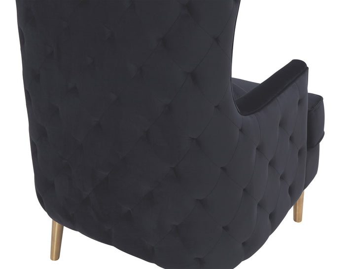 Aline Black Tall Tufted Back Chair