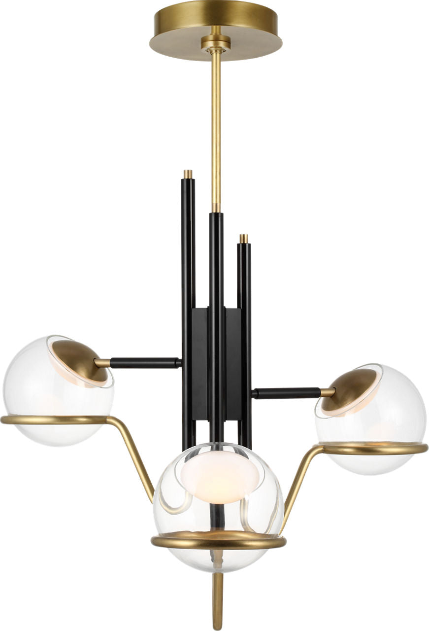 Crosby Medium Pendant 3 Light glossy Black/Natural Brass 2700K 90 CRI integrated led 90 cri 2700k 120v-277v unv