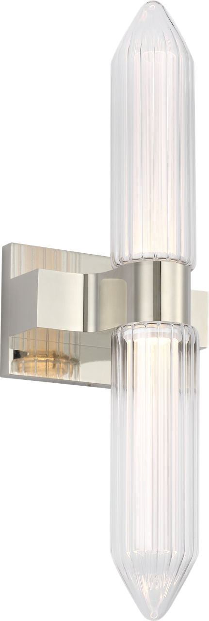 Langston Medium Bath Sconce polished nickel 2700K 90 CRI integrated led 90 cri 2700k 120v