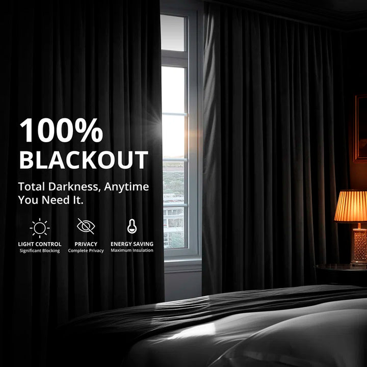 Signature Blackout Double Wide Velvet Rod Pocket Single Curtain Panel