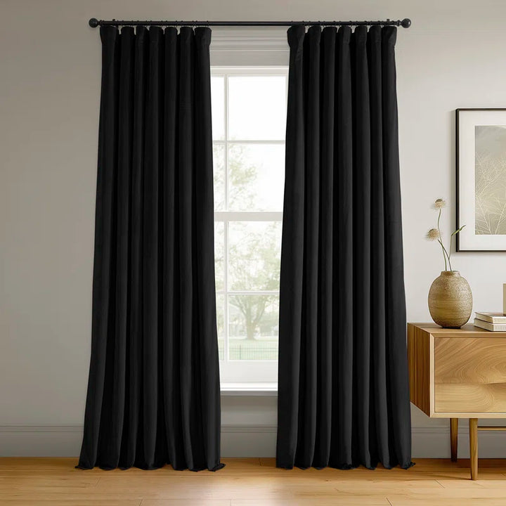 Signature Blackout Double Wide Velvet Rod Pocket Single Curtain Panel