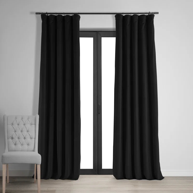 Signature Blackout Double Wide Velvet Rod Pocket Single Curtain Panel