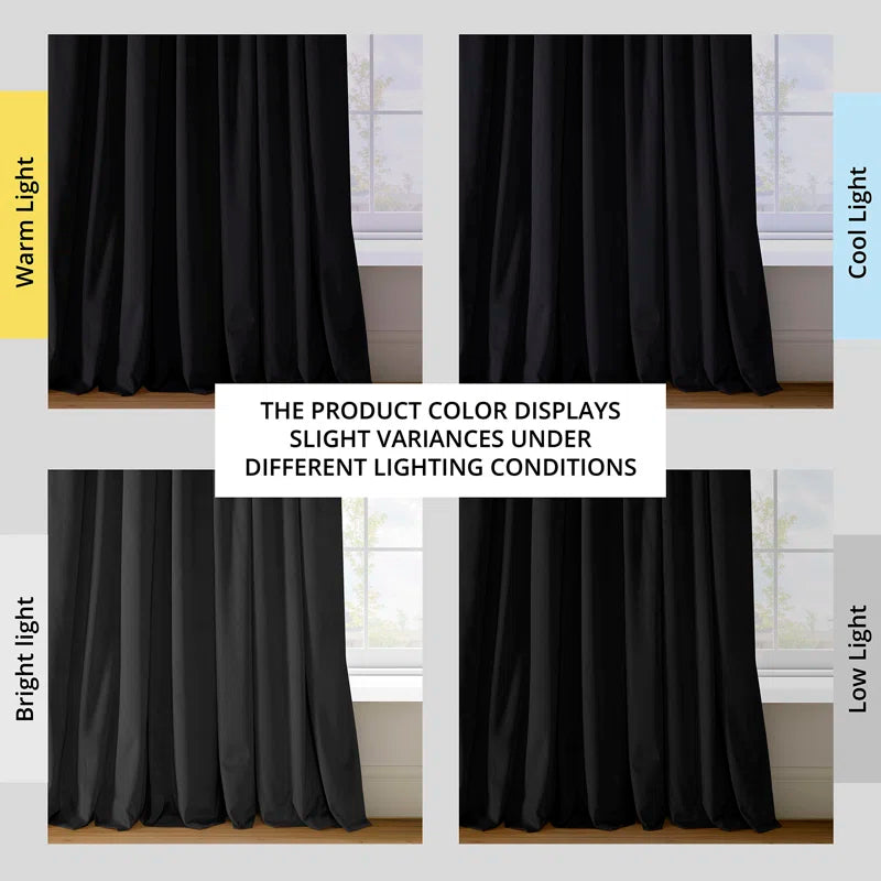Signature Blackout Double Wide Velvet Rod Pocket Single Curtain Panel