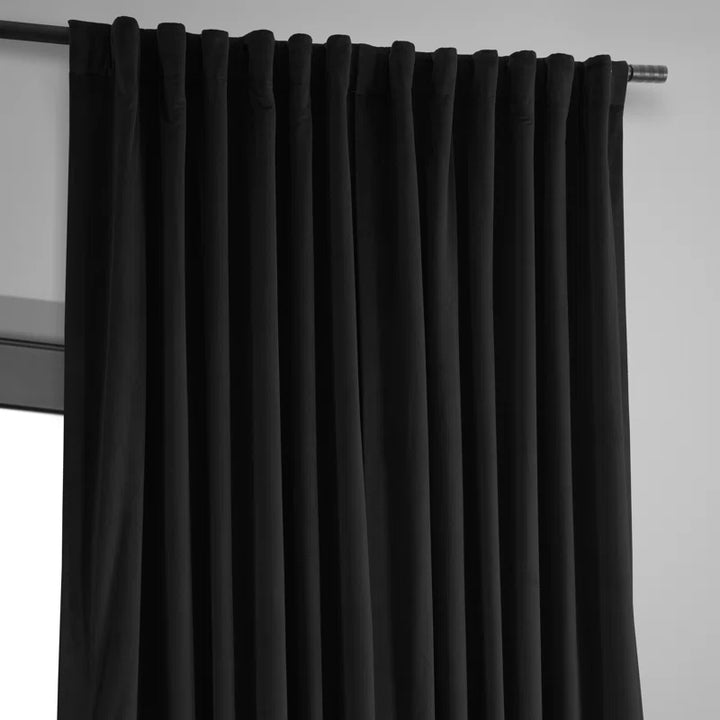 Signature Blackout Double Wide Velvet Rod Pocket Single Curtain Panel