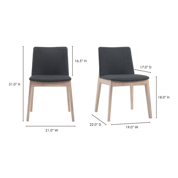 Zenith Oak Dining Chair Set of Two - Grey