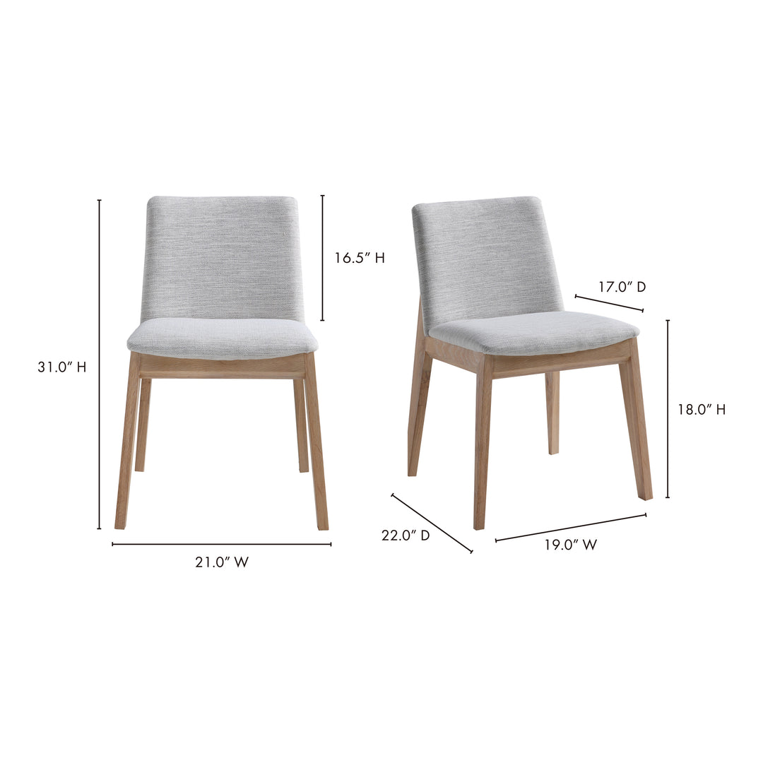 Zenith Oak Dining Chair Set of Two - Grey