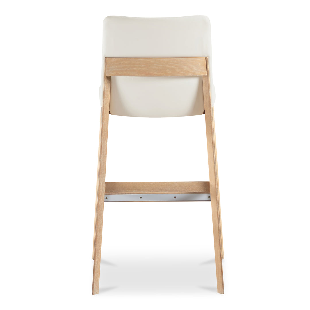 Elegant Oak Vegan Leather Bar Stool