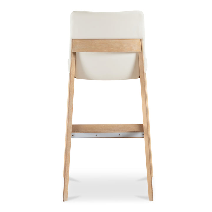 Elegant Oak Vegan Leather Bar Stool