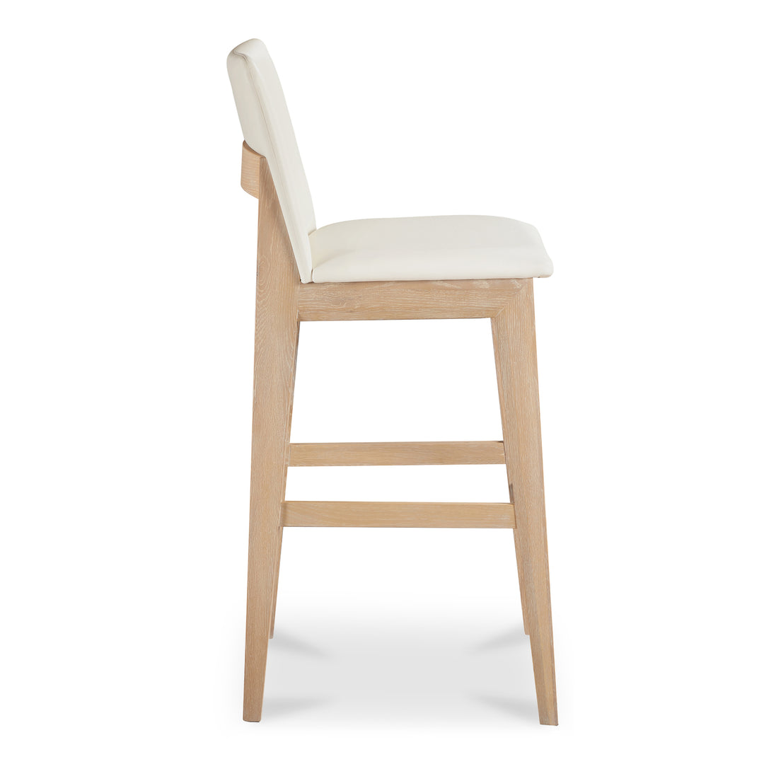 Elegant Oak Vegan Leather Bar Stool