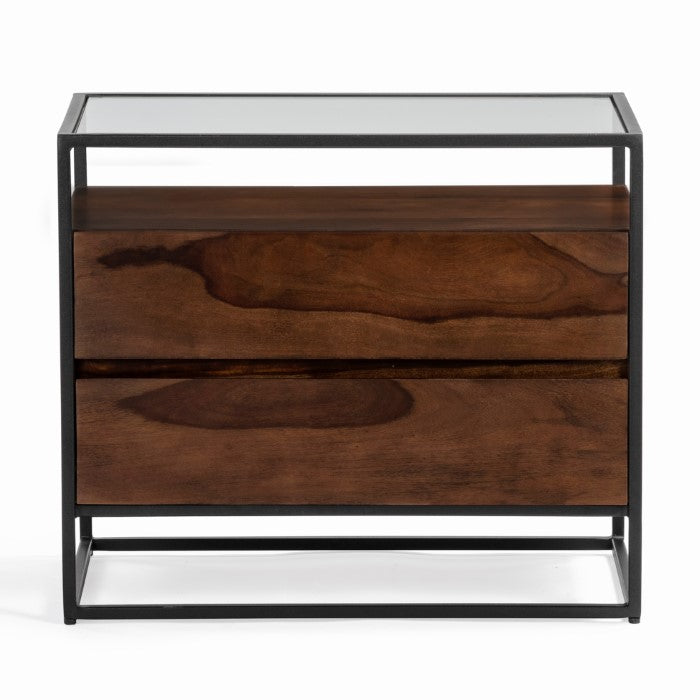 Vintage-Inspired Solid Wood Bedside Unit