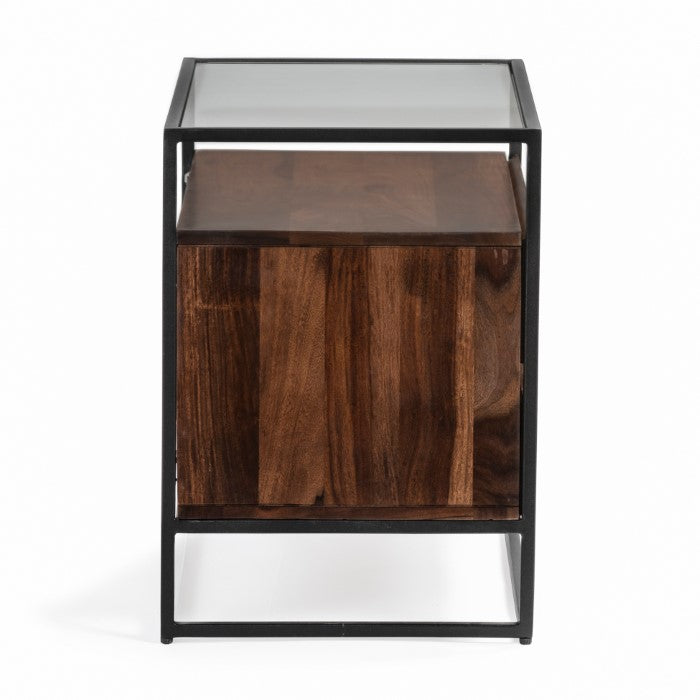 Vintage-Inspired Solid Wood Bedside Unit