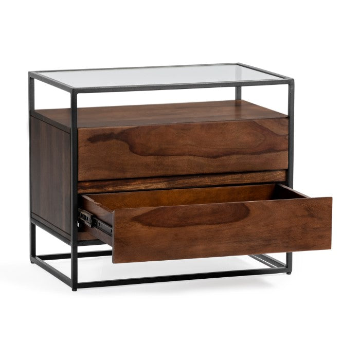 Vintage-Inspired Solid Wood Bedside Unit