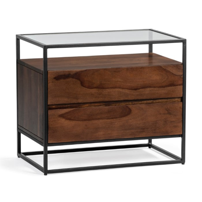 Vintage-Inspired Solid Wood Bedside Unit