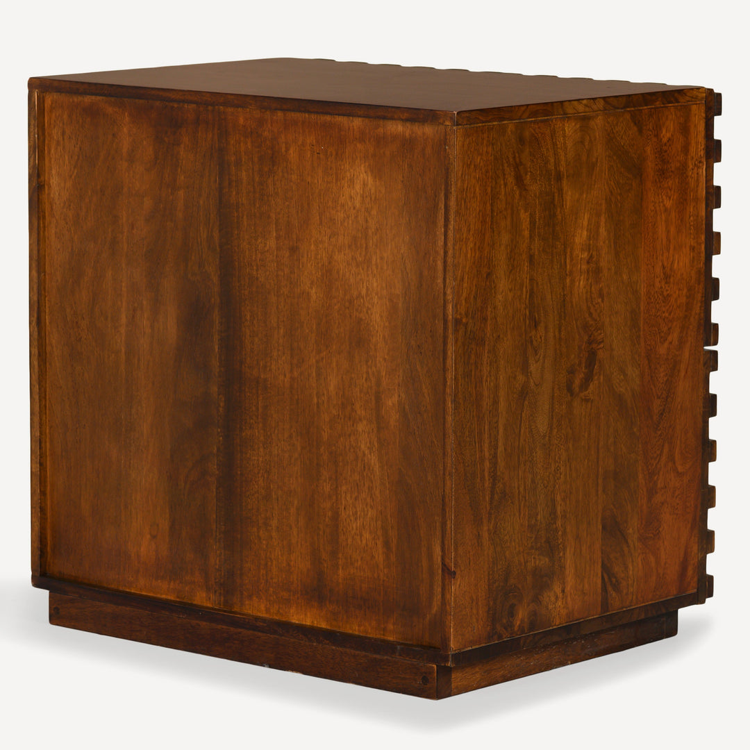 Geometric Groove Plantation-Grown Nightstand
