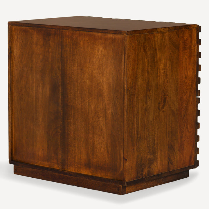 Geometric Groove Plantation-Grown Nightstand
