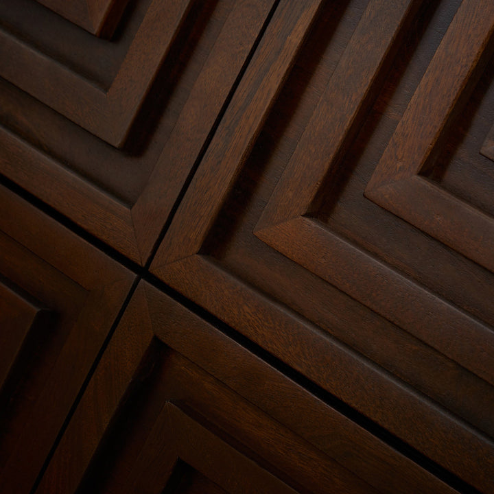 Geometric Groove Plantation-Grown Nightstand