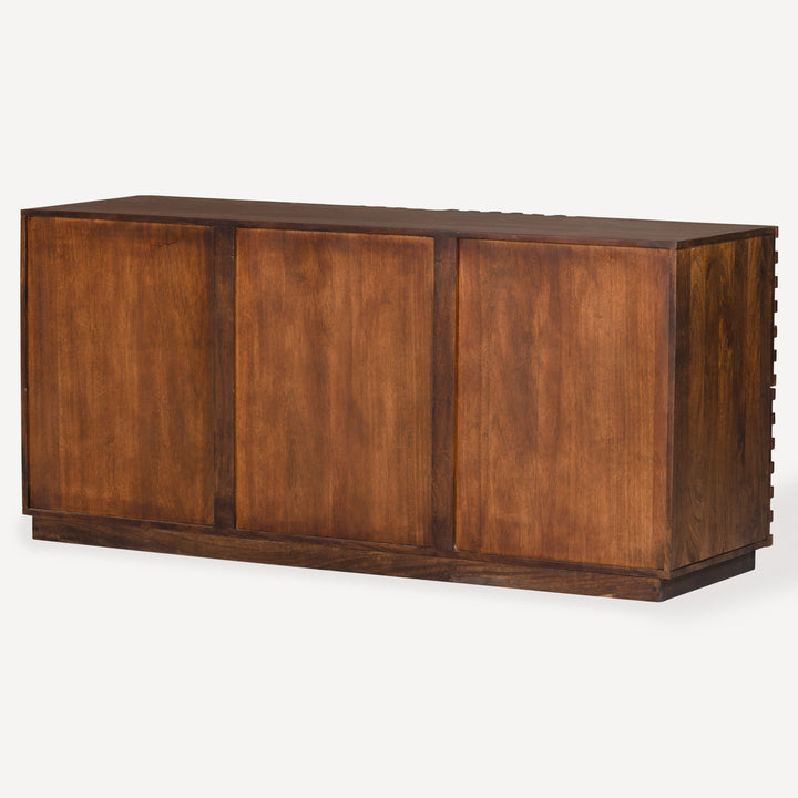 Geometric Pattern Geo-Dresser: Sleek Hardwood Design