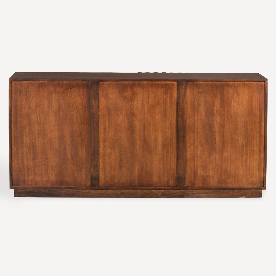 Geometric Pattern Geo-Dresser: Sleek Hardwood Design