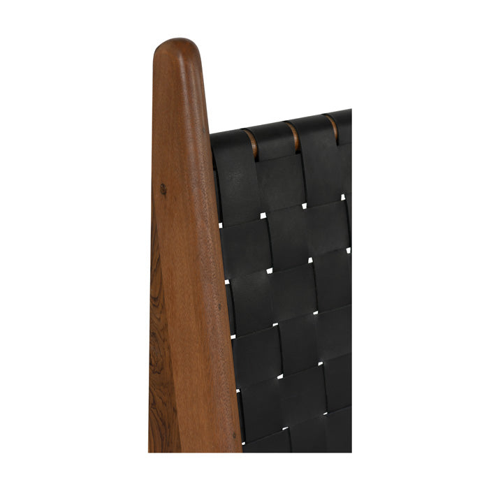 Eco-Chic Solid Teak & Woven Leather Union King Bed - Black