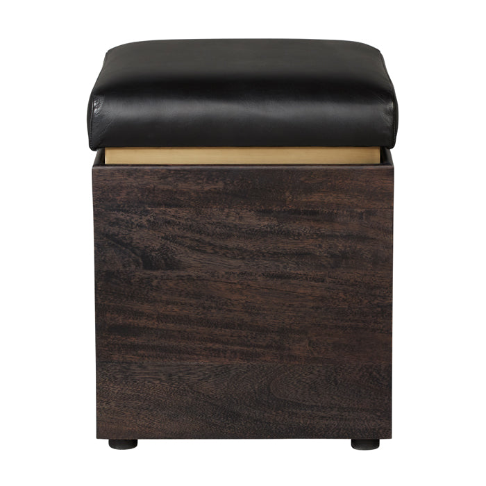 Acacia Root Storage Stool - Ebony Finish