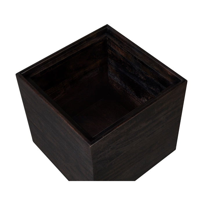 Acacia Root Storage Stool - Ebony Finish