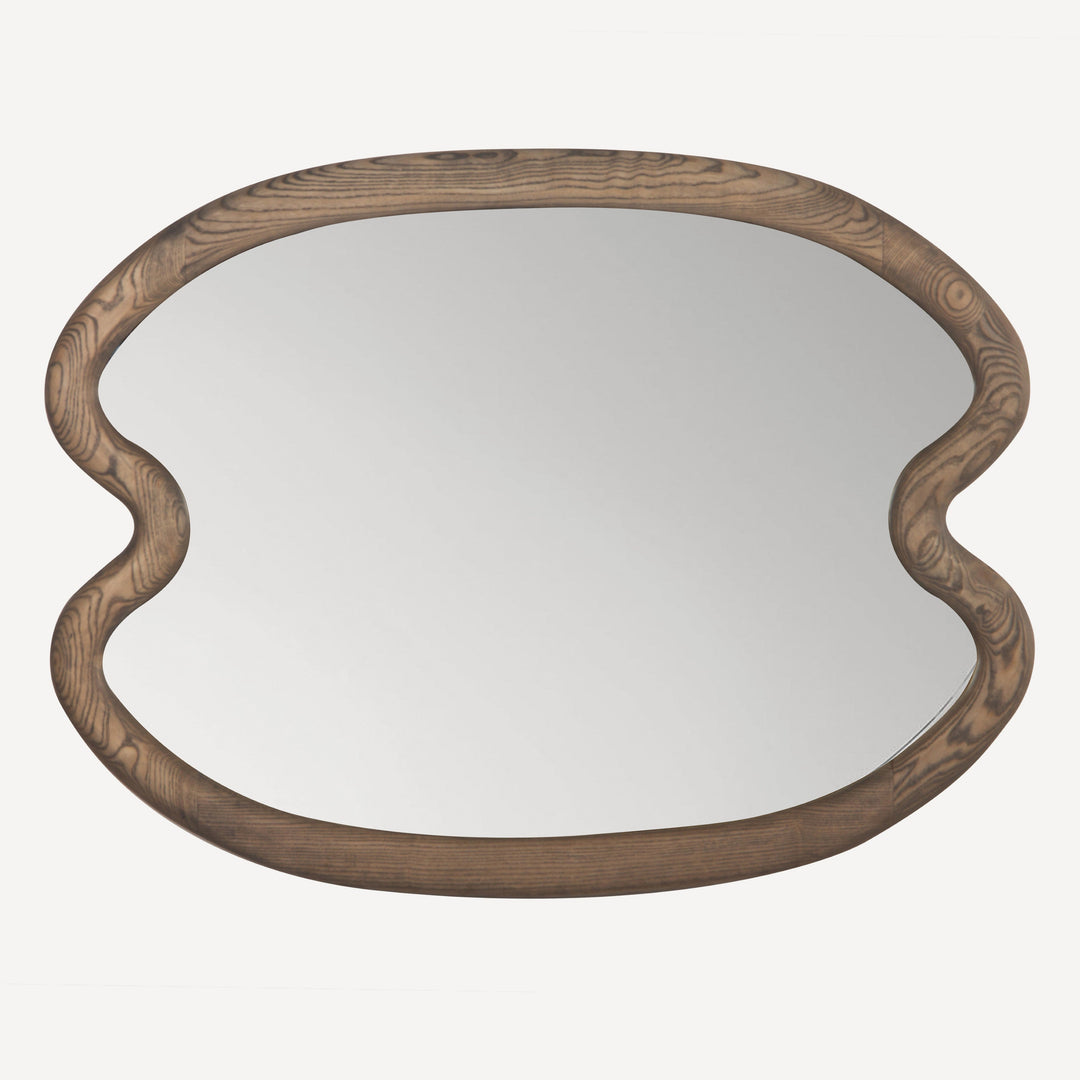 Whimsical Twist Walnut Wall Mirror