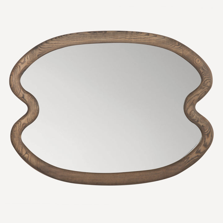 Whimsical Twist Walnut Wall Mirror